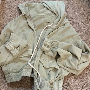 Aerie Sage Green Zip-Up Hoodie